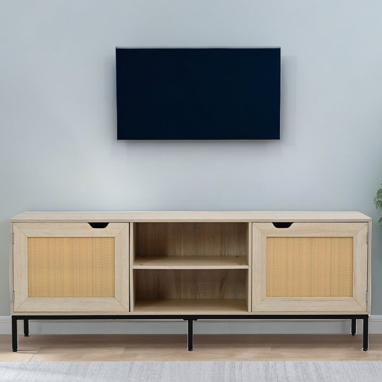 Ivy Bronx Hermeline Rattan TV Stand for Up to 65 inches TV Wayfair